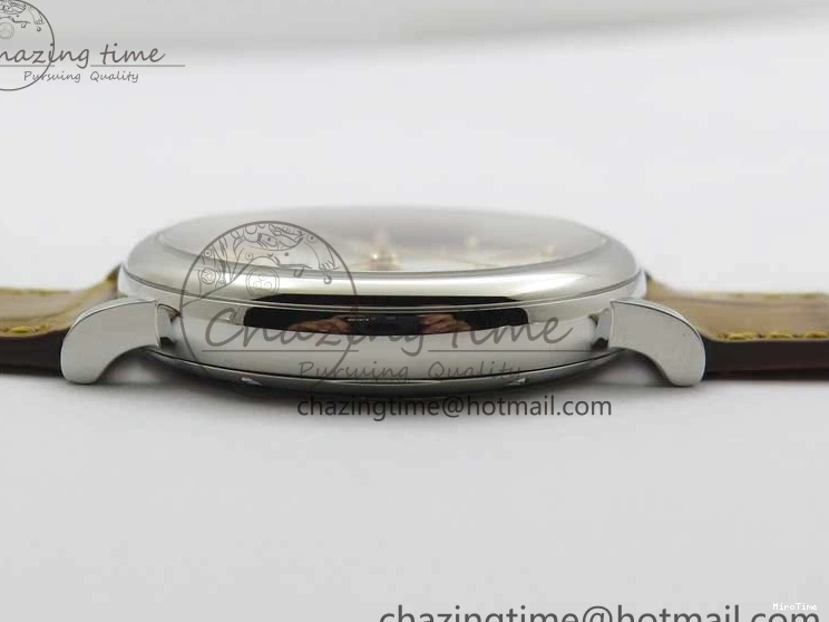 MIROTIME 0127 Durable Portofino 37mm SS V7F 1:1 Best Edition White Dial on Light Brown Leather Strap A 7092